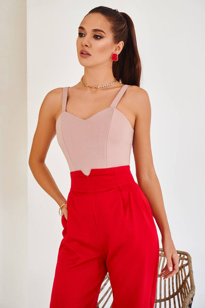 Womens Corset Top in Dense Bandage Knit with Boning