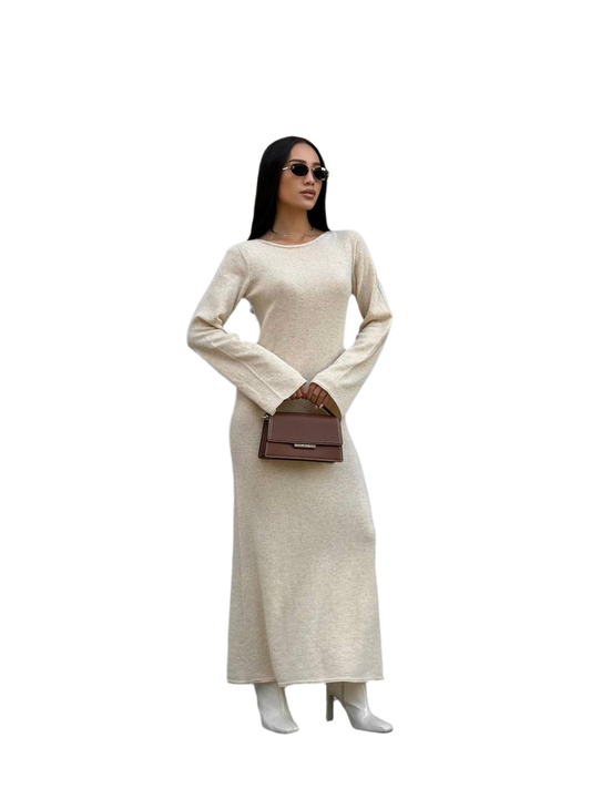 Luxury Long Sleeve Knit Dress Dizi for Women