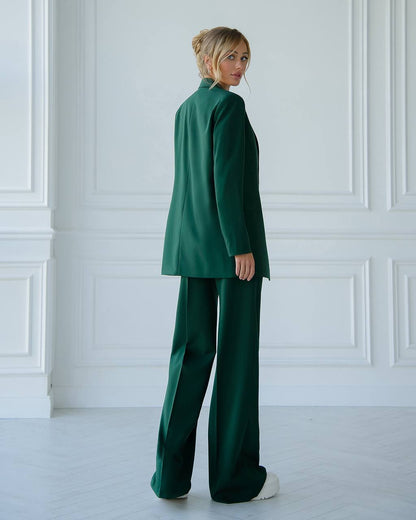 Womens Polished Tiar and Lux Fabric Suit in Green