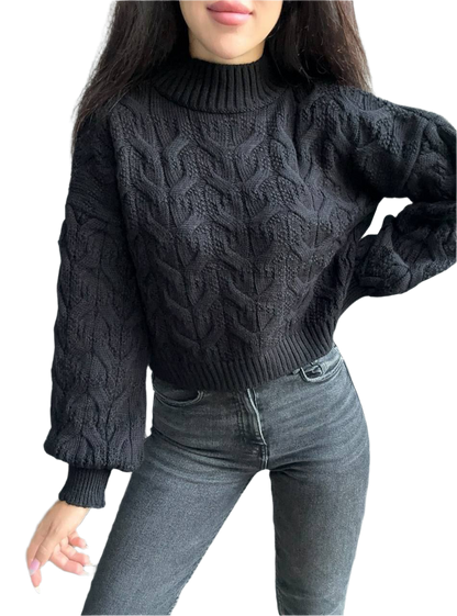 Short Sweater Frank For Women Cable Knit Acrylic Cotton One Size