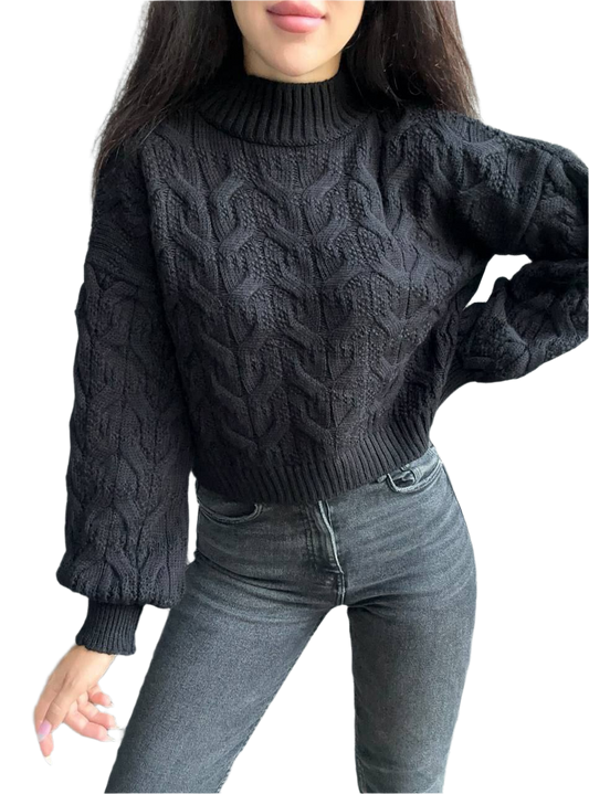 Short Sweater Frank For Women Cable Knit Acrylic Cotton One Size