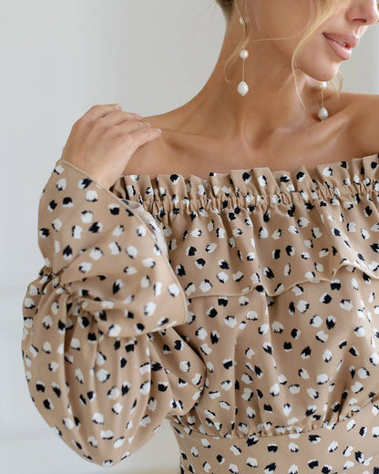 Chic Off-Shoulder Floral Dress in Soft Fabric for Stylish Occasions