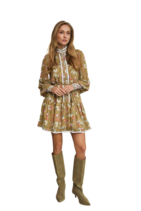 Iriska Floral Chiffon Dress for Women with Lining