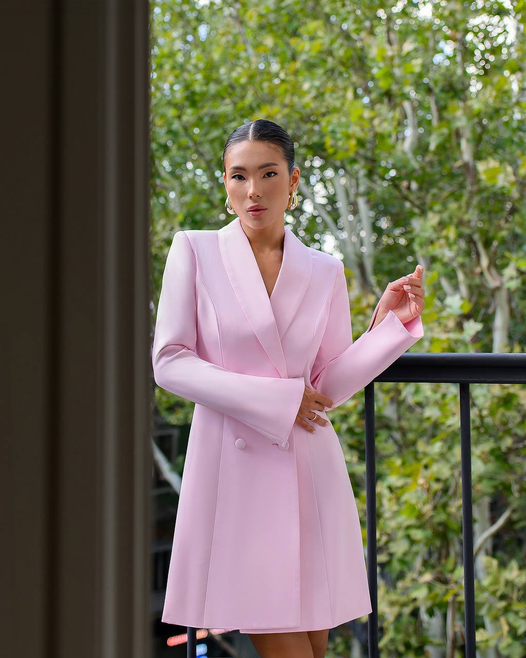 Elegant Premium Diagonal Crepe Blazer Dress for Women