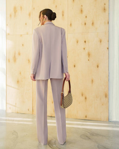 Womens Double Suit Premium Diagonal Suiting Crepe Blazer and Pants
