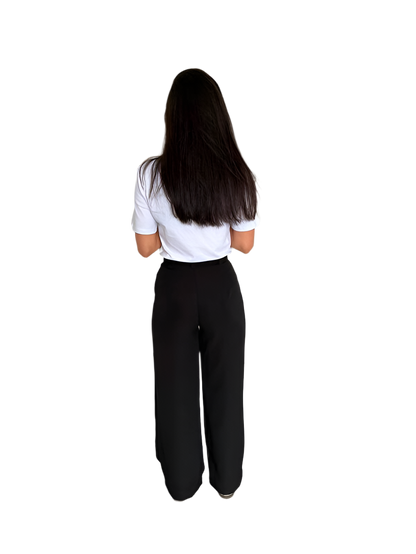 Casual Two-Piece Outfit with Printed Cotton T-Shirt and Tailored Pants