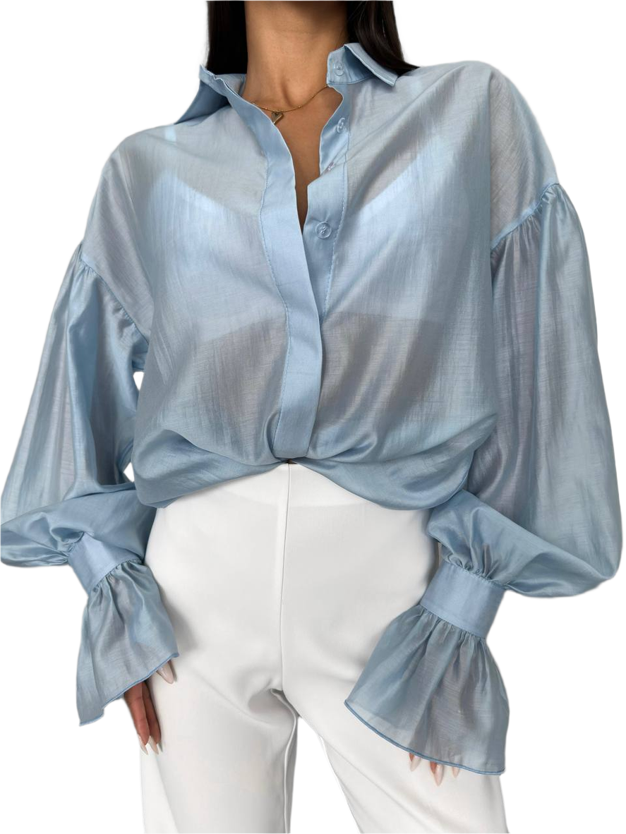Loose Fit Womens Light Blue New York Shirt One Size S-XL