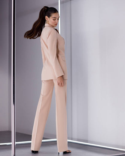 Women's Three-Piece Suit with Vest in Diagonal Suit Crepe Fabric