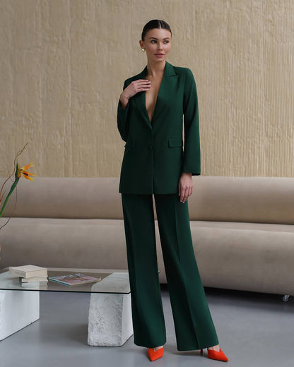 Womens Polished Tiar and Lux Fabric Suit in Green