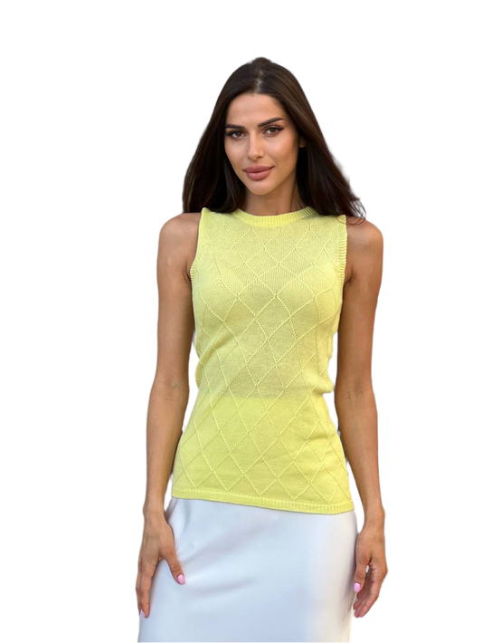 Luxury Cotton Tank Top for Women Sleeveless Knit Capri Top