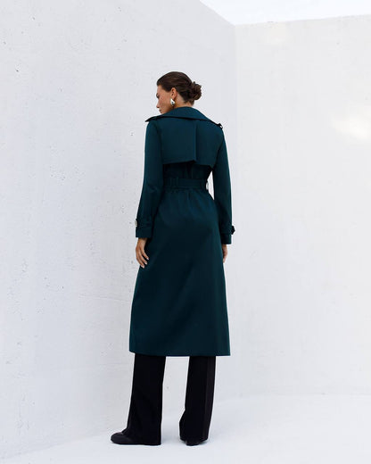 Stylish Cotton Trench Coat for Women with Pockets and Belt Slim Fit Outerwear