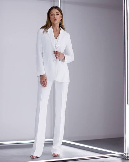 Womens Three-Piece Suit with Vest Diagonal Suit Crepe