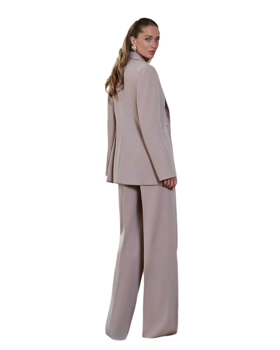 Womens Premium Diagonal Suiting Crepe Suit Jacket and Trousers