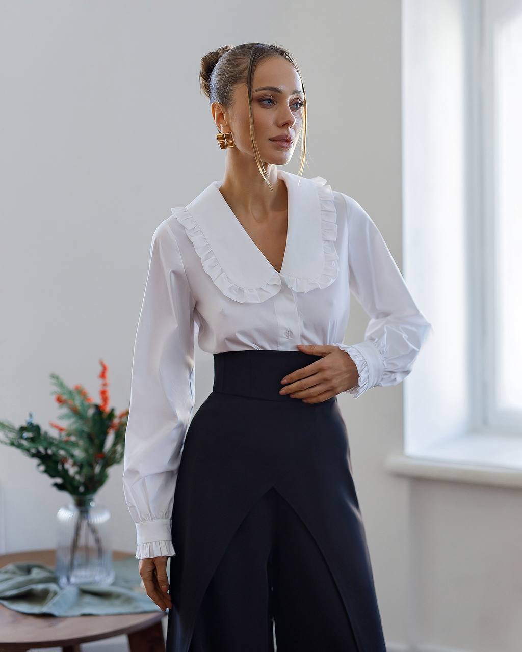 Premium Crepe Diagonal Suiting Pants with Corset Waistband for Women