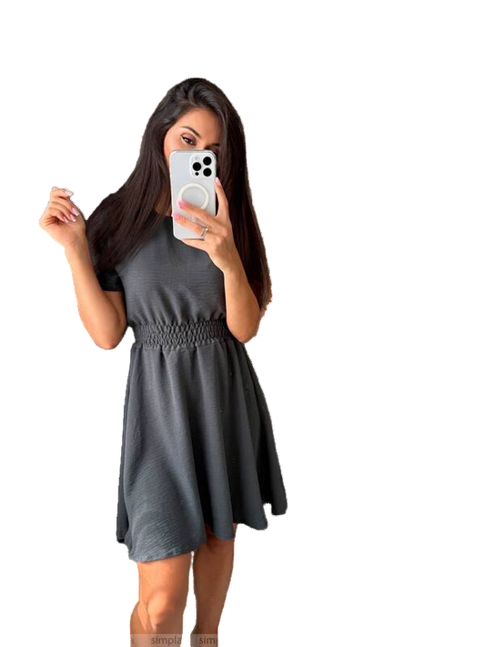 Lightweight Dark Gray Summer Dress for Hot Days