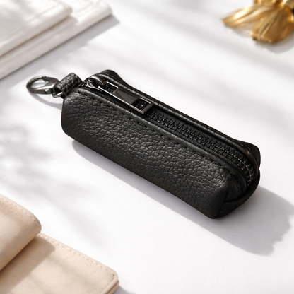 Handmade Premium Grain Leather Key Holder Zipper Key Case Gift for Him