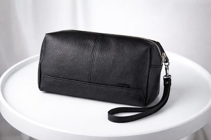 Handmade Mens Leather Clutch Black Gift for Him