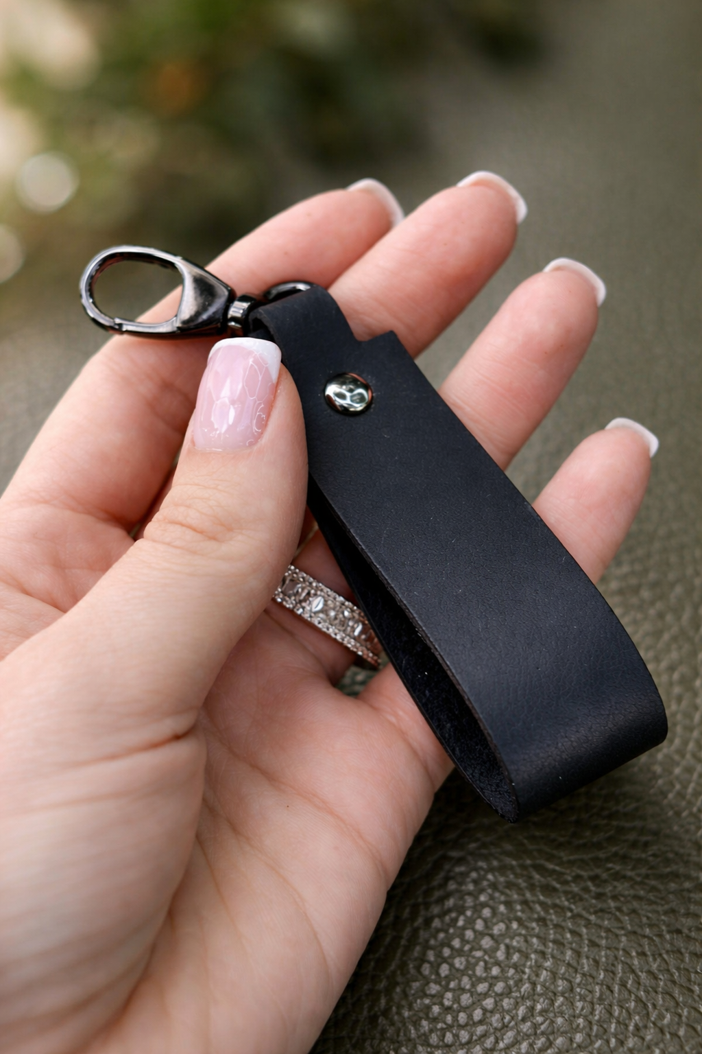 Handmade Crazy Horse Leather Keychain SKILL Perfect Gift