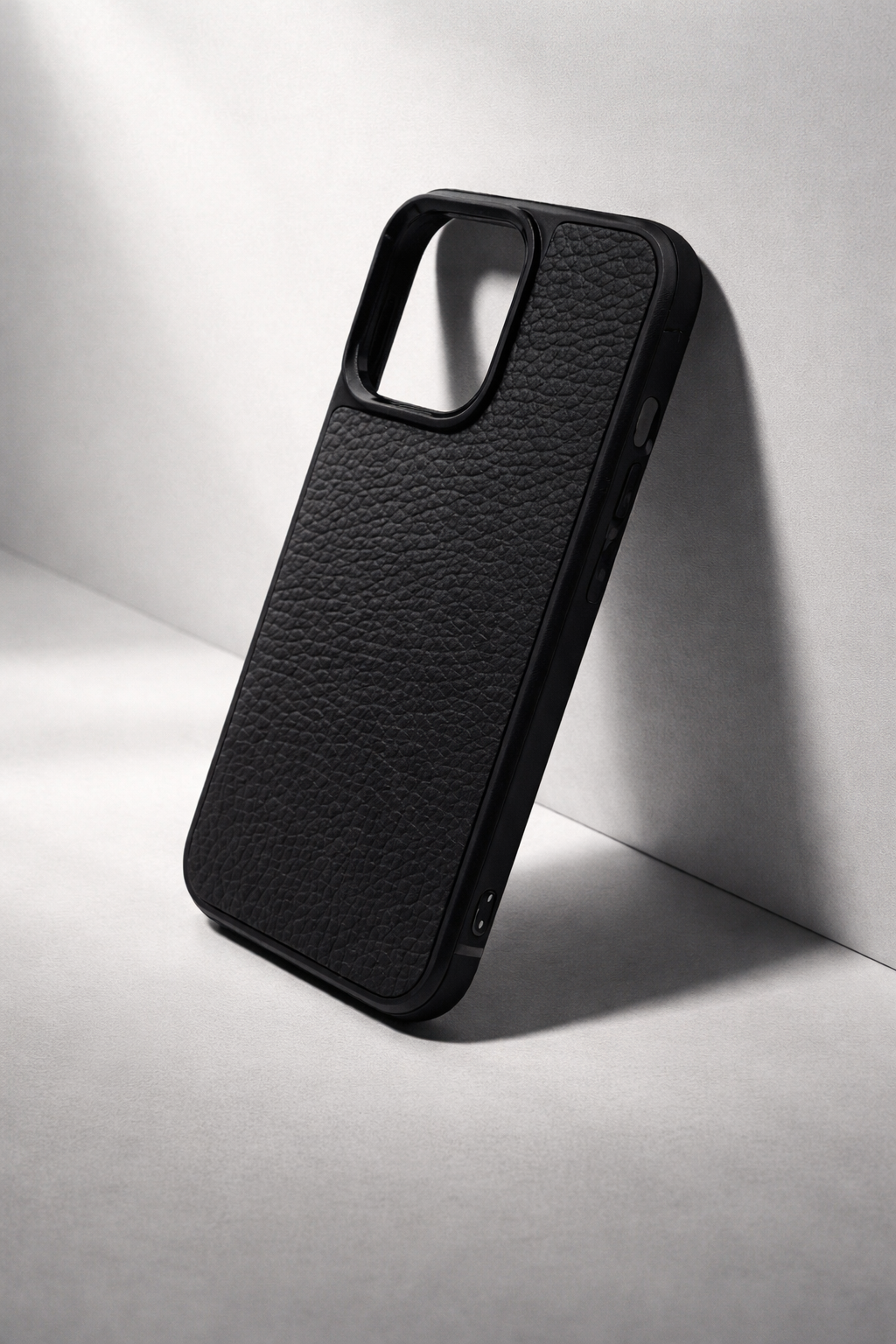 Handmade Black Flotar Leather Phone Case Shockproof Polycarbonate Gift for Him