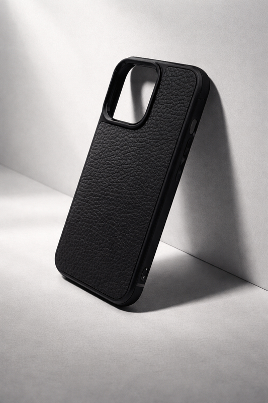 Handmade Black Flotar Leather Phone Case Shockproof Polycarbonate Gift for Him