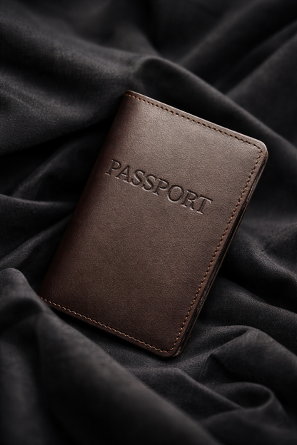 Handmade Smooth Leather Passport Cover Gift for Him Travel Passport Holder