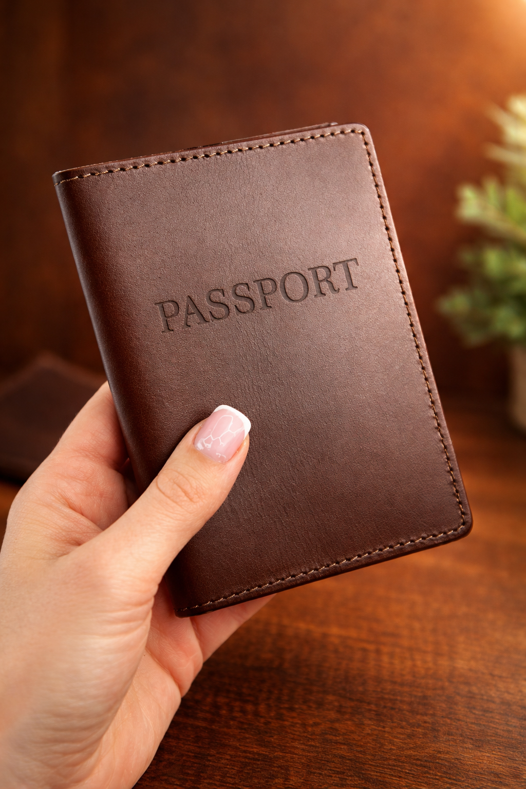 Handmade Genuine Leather Passport Cover Travel Gift Passport Holder