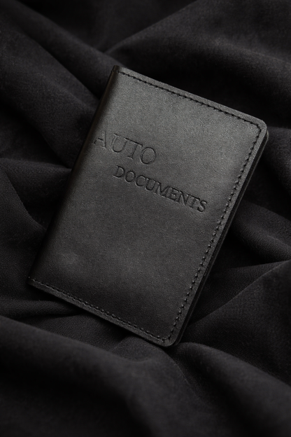 Handmade Leather Car Document Cover gift for him Minimalist Auto Documents Holder