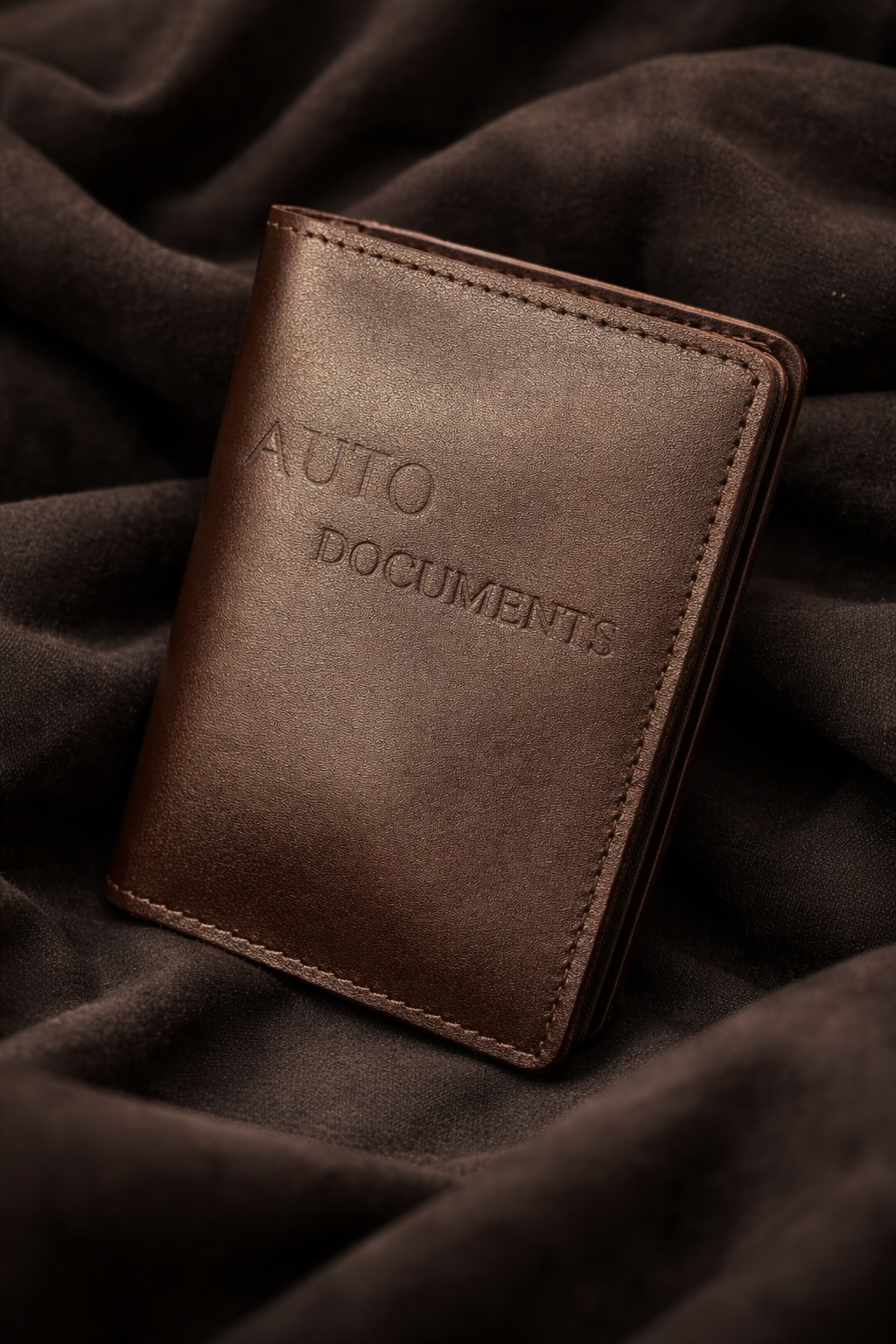 Handmade Leather Car Document Cover Gift for Him Genuine Smooth Leather Vehicle Documents Holder