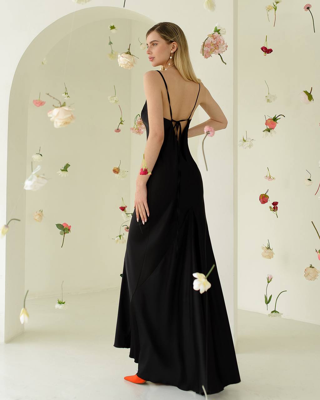 Premium Satin Dress-Slip for Women Black Cream Powder Blue Emerald