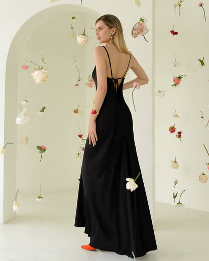 Premium Satin Dress-Slip for Women Black Cream Powder Blue Emerald