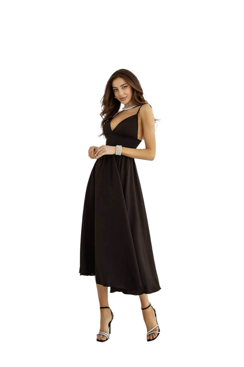 Sany Black Midi Dress Women Premium Las Vegas Knitwear