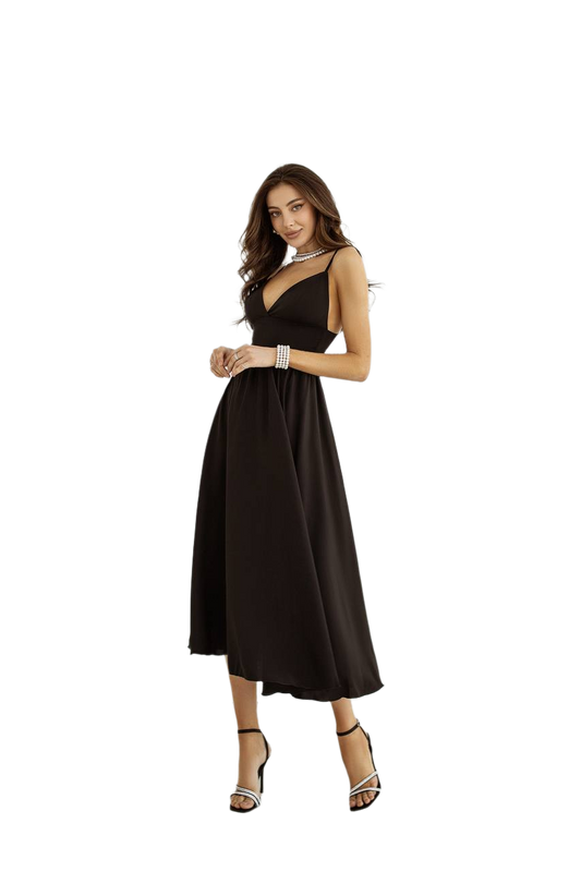 Sany Black Midi Dress Women Premium Las Vegas Knitwear