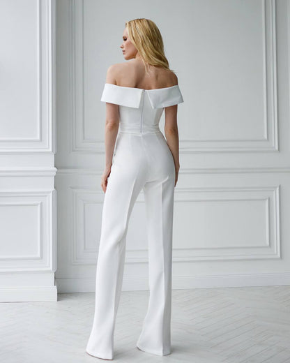 Elegant White Off Shoulder Jumpsuit for Women