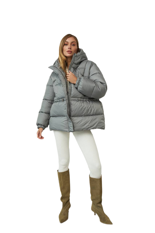 Gloria Warm Winter Down Jacket for Women Light Grey Aero-Down Filling
