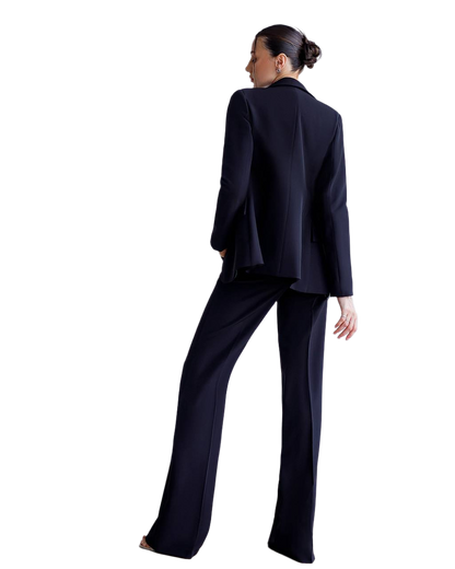 Womens Premium Diagonal Crepe Suit with Satin Collar