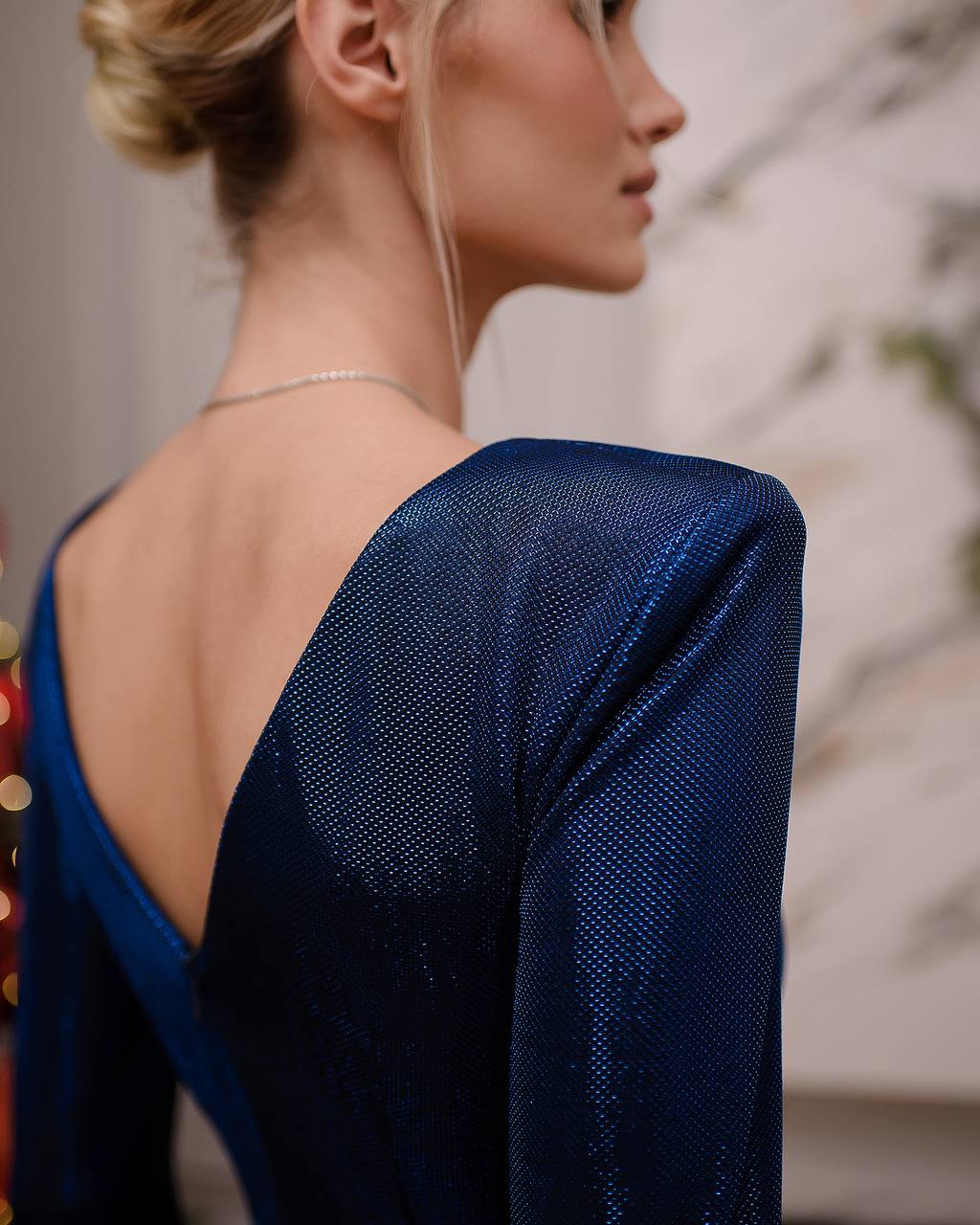 Elegant Blue Sequin Dress for Women