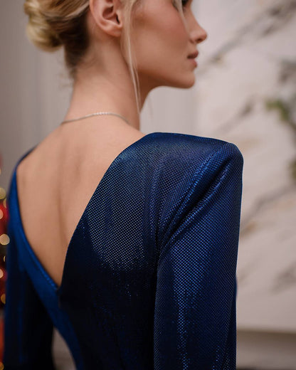 Elegant Blue Sequin Dress for Women