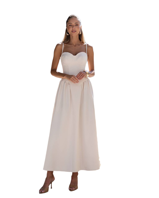 Elegant Premium Crepe Diagonal Fabric Dress for Women