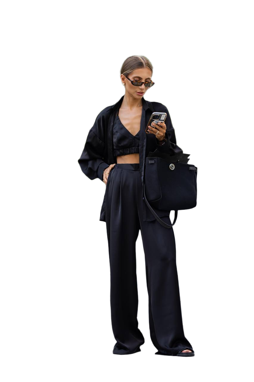 Luxury Satin Three-Piece Suit for Women