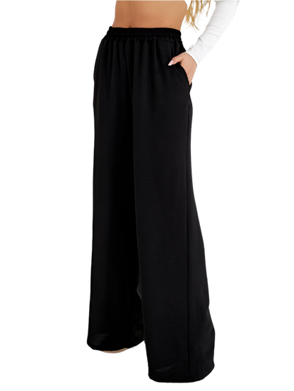 Lightweight Wide Leg Trousers in Trendy Colors
