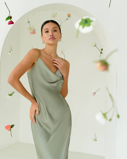 Elegant Slip Dress for Any Occasion Stylish Cowl Neck Fashion
