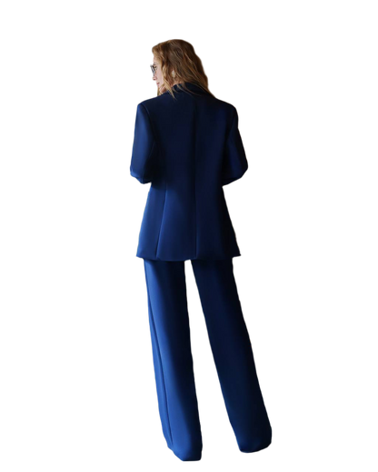 Blue suit on a white background
