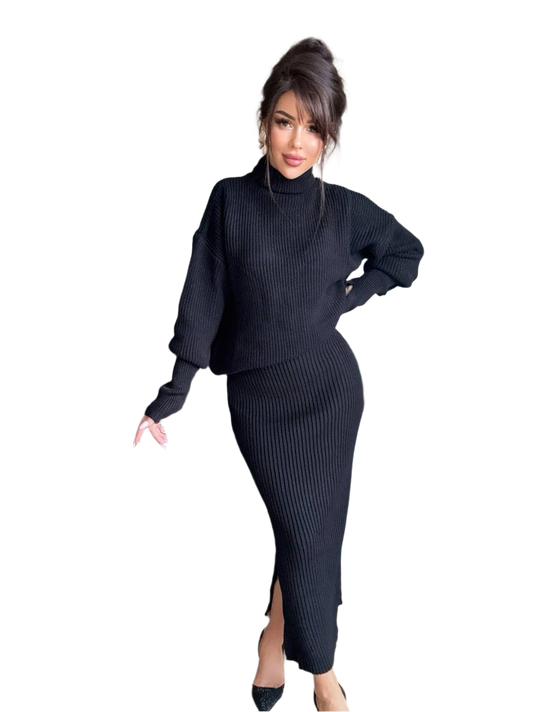 Womens Madrid Warm Knit Sweater and Skirt Set