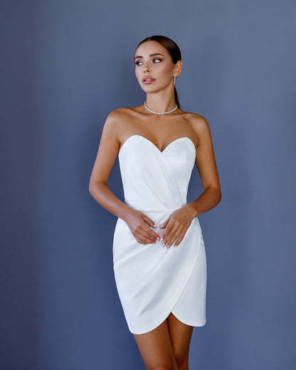 Elegant Royal Satin Mini Dress for Women