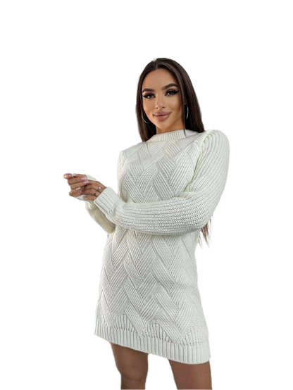 Arina Knit Tunic for Women Soft Wool Blend Sweater Dress