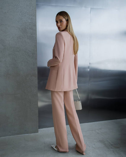 Women's Three-Piece Suit with Vest in Diagonal Suit Crepe Fabric