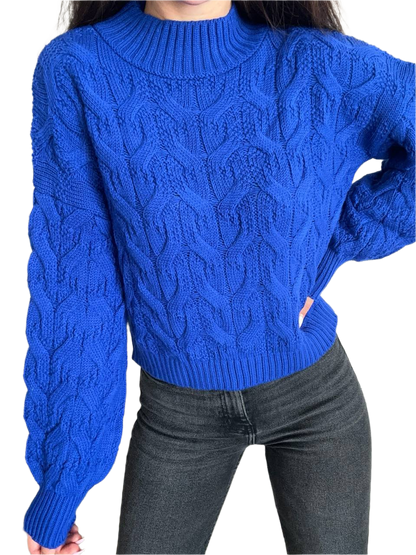 Short Cable Knit Sweater for Women One Size S-L