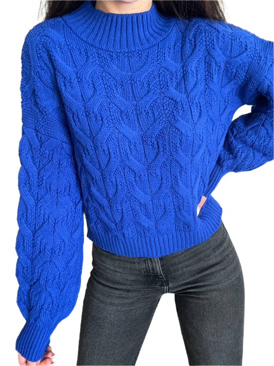 Short Cable Knit Sweater for Women One Size S-L