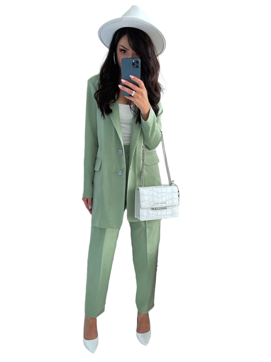 Womens Sancity Suit with Lined Jacket and Elastic Waistband Trousers