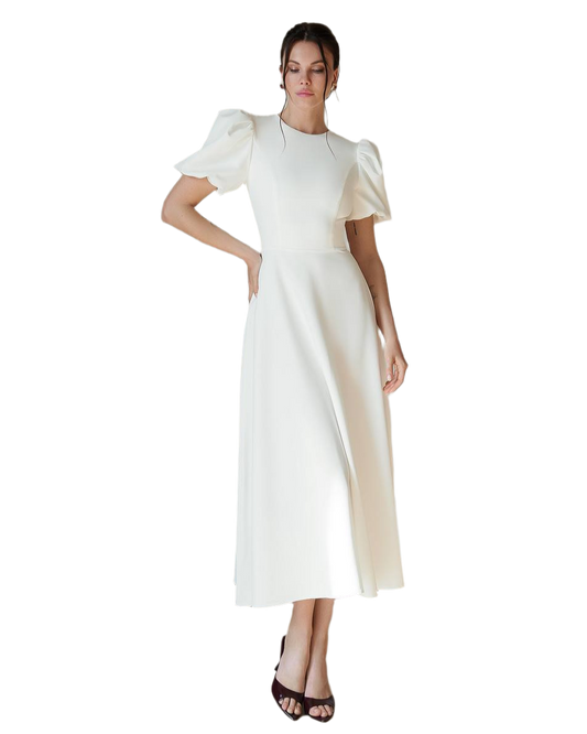 Elegant Premium Diagonal Suit Crepe Midi Dress for Women